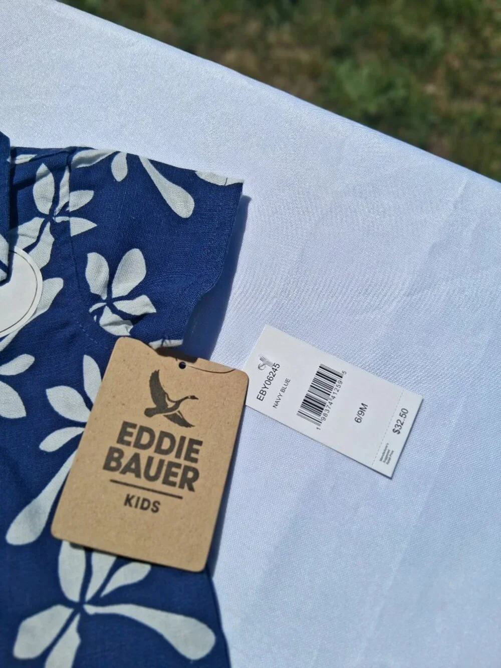 Eddie Bauer Baby Boys Tropical Print Button-Front Romper Size 6–9M